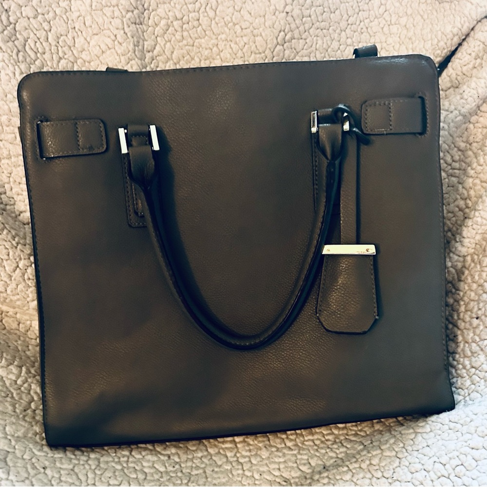 Large simple leather Birkin inspired bag